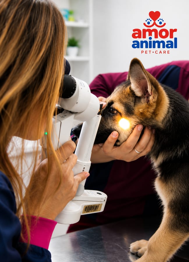 Exame veterinário de vista